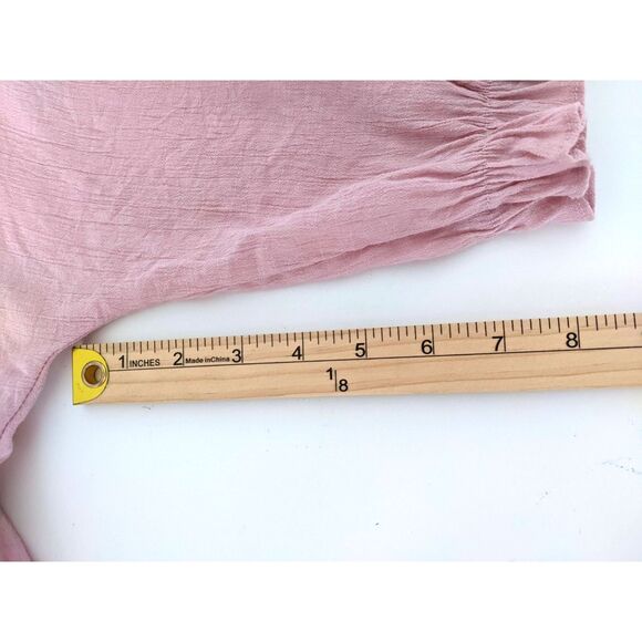 Women's OTT Smocked Bohemian Front Button Up Pink Dress Size S - Picture 4 of 5